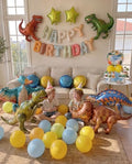 60 PCS Dinosaur Happy Birthday Foil Balloon Decoration Kit, T-Rex, Triceratops, Ankylosaurus Assembleable Inflatable Standing Mylar Balloons with Birthday Banner for Kids Boys Party Decor by Vrukiaa