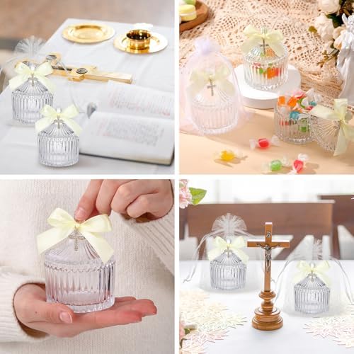 24 Sets Baptism Favors Crystal Bowl Cross Communion Baby Shower - Image 6