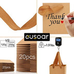 EUSOAR Tiny Gift Wrap Bags with Handles, 50 Pack 4x2.75x4.5 inches Kraft Paper Bags in Bulk, Heavy Duty Totes for Wedding, Grocery, Boutique, Retail, Business, Birthdays - Image 3
