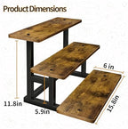 Lilybud--lily 3 Tier Cupcake Stand, Wooden Risers Display Stands Stepped Dessert Table Display Set with Metal Frame Tiered Tray Stand Serving Trays for Party Farmers Market Display - Image 2