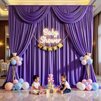 10ftx12ft Purple Backdrop Curtains for Wedding Parties, Wrinkle Free Polyester Photo Backdrop Drapes 2 Panels 12 ft Long Back Drop Cloth for Girl's Birthday Party Photography Background - Image 4