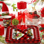 350 Pcs Christmas Paper Plates and Napkins Set Disposable Serve 50 - Image 6