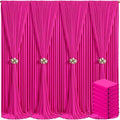 8 Panels Hot Pink Backdrop Curtain for Parties Fuchsia Wrinkle Free 40ft x 10ft Backdrop Drapes Panels for Baby Shower Birthday Photo Photography Polyester Fabric Background Decoration by Suppromo