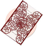 FOMTOR Laser Cut Wedding Invitation Set with Envelopes & Inserts & Seals – Perfect for Weddings, Bridal Showers, Engagements & Anniversary Celebrations - Red, 40pcs by FOMTOR
