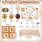 Gejoy 134 Pcs Cutie Pie Baby Shower Decoration Set Fall Baby Shower Decor - Image 2