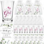 60 Sets Baby Shower Acrylic Shot Glasses It's a Girl Clear Shot Glasses Bulk with Thank You Card Organza Bags Boy Girl Theme Party Gift Tea Party Favor Thank You Gifts for Guests Gender Reveal by Unknown