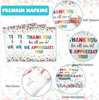 200pcs Thank You Plates Napkins We Appreciate You Paper Tableware Set Employee Appreciation Dinnerware Thank You Party Decoration for Teacher Volunteer Pastor Retirement Party Decor Supplies Serves 50 - Image 4