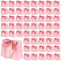 HOZEON 100 Pack Pink Thank You Gift Bags with Handles, 5.5x4.7x2.5 Inches Mini Party Favor Bags for Wedding, Baby Shower, Birthday Celebrations by HOZEON