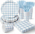 Green Gingham Party Dinnerware Set, 350 Pcs, Serves 50 by Unknown
