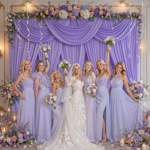 50x10FT Backdrop Curtains with Rod Pockets - Wrinkle Free Photo Stage Backdrop 10 Panels Curtains Drapes for Photography Wedding Party Baby Shower Decorations (Lavender) - Image 7