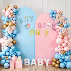 Set of 2 Arch Backdrop Cover 7.2FT, 6FT Pink Blue and Boy or Girl Decal Sign - Adjustable Spandex Balloon Arch Stand Covers for Wedding Birthday Baby Shower Gender Reveal Banquet Decoration - Image 3
