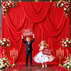 Red Backdrop Curtain for Parties Wedding Wrinkle Free Red Photo Curtains Backdrop Drapes Fabric Decoration for Birthday Party Baby Shower Christmas 5ft x 7ft,2 Panels - Image 4