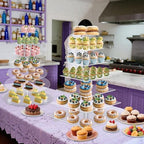 YestBuy 7 Tier Square Acrylic Maypole Cupcake Stand Cupcake Tower Stand, Premium Cupcake Holder, Display for Pastry Wedding Birthday Party - Image 3