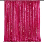 Sequin Backdrop Hot Pink 8ft x 8ft Glitter Photo Booth Backdrop by QueenDream