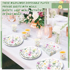 Wildflower Party Decorations, Paper Plates Napkins Cups Serve 50,Watercolor - Image 5