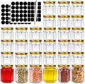 3 oz 30 Pack Mini Honey Jars, Hexagon Glass Jars with Gold Lids by BIGIVACA