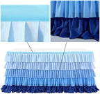 Blue Tablecloth Tutu Table Skirt for Frozen Under the Sea Party Decorations Gender Reveal Birthday Elephant Baby Shower 9ft - Image 6