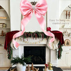 Meseey Giant Pink Satin Bow 27x39 Inch Extra Large Decorative Bow for Christmas Tree Topper,Party,Home Wall,Baby Shower & Birthday Decor(Pink) - Image 6