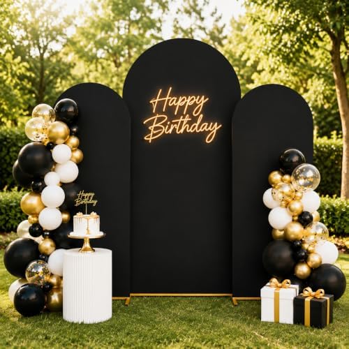 Black Arch Cover 7.2ft 6.6ft 6ft Spandex Arch Backdrop Cover Set of 3 - Image 7