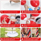 2 Sets Adjustable Balloon Column Stand Kit with Bases（Red and Black） - Image 5