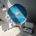 Beach Wedding Guest Book Alternative, Wooden Heart Drop Box Seashell Tokens - Image 2