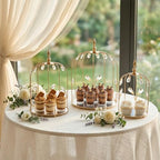 Set of 3 Metal Birdcage Cake Stand Set with Crystal Accents, Elegant Cupcake Holder Display for Wedding, Birthday, Baby Shower, Party Dessert Table Decorations (Gold, Set of 3) - Image 6