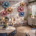 Giegxin 6 Pcs 31.5", 24" Boho Paper Flowers Classroom Bulletin Board Decor - Image 5
