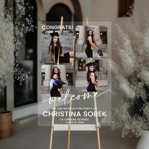 Personalized Graduation Yard Sign with Photo Collage, Custom Class of 2026 Graduation Sign for Outdoor Lawn Decor, Clear Acrylic or Frosted, Waterproof Display - Image 3