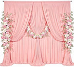 30x10ft Blush Pink Backdrop Curtain for Baby Shower Parties Pink Wrinkle Free Fabric Backdrop Curtain Wedding Photo Backdrop Drapes for Girls Birthday Party Photography Back Drop 6 Panels 5x10FT by Suppromo