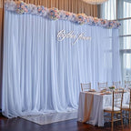 10ft x 10ft Baby Blue Backdrop Curtains, Wrinkle-Free Sheer Chiffon Fabric Photo Backdrop Draping Fabric for Wedding Arch Baby Shower Gender Reveal Photography Decorations - Image 6