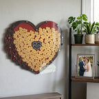 Personalized Wooden Heart Wedding Guest Book Alternative Drop Box Sign - Image 4