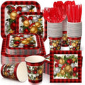 350 Pcs Christmas Paper Plates and Napkins Set Disposable Serve 50 by Suttmin