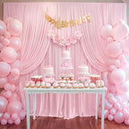 Pink Backdrop Curtains-Wrinkle-Free Polyester Photography Drapes Party Curtain Background for Baby Shower Wedding Decorations- 32 X10FT (Pink) - Image 6