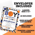Amanda Creation Custom Baby Shower Invites Baby Boy Basketball Baby Shower Invitations 20 5x7 Custom Personalized Basketball Invites With Envelopes - Image 6
