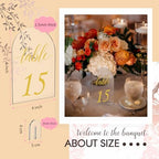 Vicenpal 1-30 Table Numbers with Stand, 4 x 6 Inch Gold Arch Acrylic - Image 3