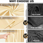 50x10FT Backdrop Curtains with Rod Pockets - Wrinkle Free Photo Stage Backdrop 10 Panels Curtains Drapes for Photography Wedding Party Baby Shower Decorations (Champagne) - Image 6