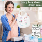 Roowest 35 Pcs Baby Shower Bibs Game with Bib Bodysuit Marker, Greenery - Image 7