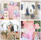 7.2FT, 6FT Wedding Arch Stand and Matching Pink Spandex Fitted Arch Backdrop Cover Set, Round Top Chiara Backdrop Stands and Covers for Birthday Party Baby Shower Banquet Arch Decor (Pink) - Image 7