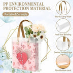 Qilery 100 Pack Frosted Gift Bags with Handles Clear Plastic Party Favor - Image 3