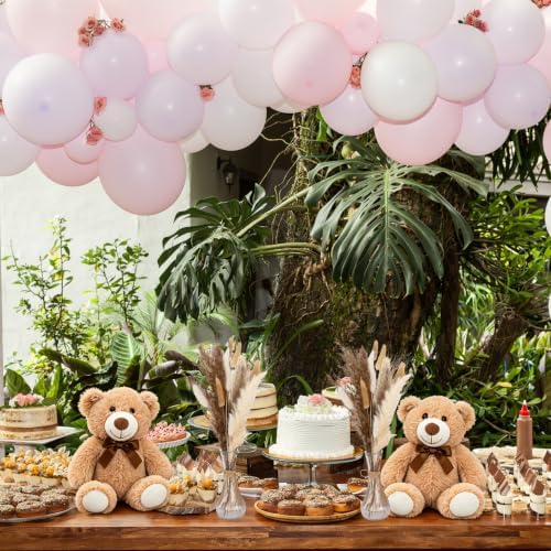 129 Pcs Bear Baby Shower Centerpieces, Dried Pampas Grass Vase with Bears Rope Boho Rustic Table Decoration for Birthday Gender Reveal Party Supplies - Image 6