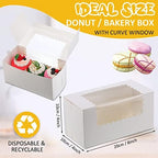 Ireer 60 Pcs 8x4x4 Inch Bakery Boxes with Window for Bread Cookie, White - Image 2