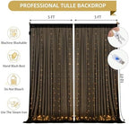 10x10FT Black Wrinkle Free Backdrop Curtains with Lights String for Parties - Photo Curtain Backdrop with Lights for Wedding Decorations, Bridal Baby Shower Birthday Party Photography Background - Image 6