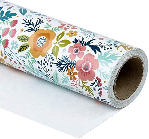 WRAPAHOLIC 30 Inch Jumbo Floral Wrapping Paper Roll - 30 Inch x 100 Feet Jumbo Roll - Spring Summer Garden Flower Design Perfect for Wedding, Bridal Shower, Birthday - Image 2
