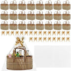 Reallnaive 24 Set Baskets for Gifts Empty Sturdy Woven Bamboo Gift Basket with Bags and Ribbons for Christmas Thanksgiving Birthday Mothers Day Housewarming Party Wrapping, 12"x 8"x 6" by Reallnaive