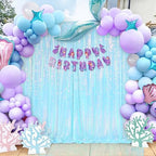 Blue Iridescent Sequin Backdrop 7ft x 7ft Glitter Photo Booth Backdrop - Image 2