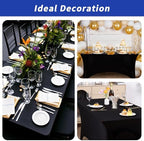 Fixwal 12 Pack 6FT Black Tablecloth Rectangle Spandex Fitted Table Cover - Image 7
