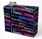 AOFUN Custom Name Gift Wrapping Paper Holiday Gift For Couples Personalized Name Text Wrapping Paper Multi Color Personalized Logo Gift 5 Rolls 58" x 23" by Unknown
