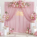 Dusty Pink Backdrop Curtains for Parties, 10 x 12 FT Wrinkle-Free Fabric Photo Backdrop, 2 Panels 5 x 12 FT Long Drapes for Wedding, Baby Shower, Birthday and Photo Booth Decor by High-ImpactVisuals