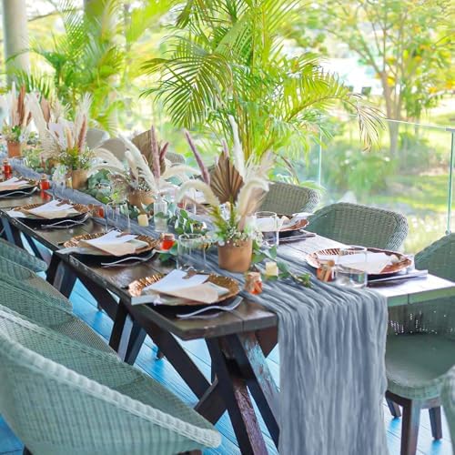 24 Pack Dusty Blue 10Ft Cheesecloth Table Runner - Image 6