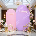 Mermaid Arch Backdrop Cover Sets of 2-7.2ft 6ft Two Tone Pink&Purple Arch Covers-Wrinkle Free Stretchy Spandex Fitted Chiara Pastel Arch Stand Cover for Birthday Unicorn Party Baby Shower Decor by LeegleriTableSkirt